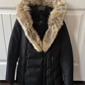 Mackage Black Jacket with Fur Detail